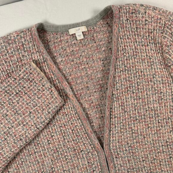 J.Jill Sweaters - J.Jill Women’s L Cottagecore Cardigan Sweater Pink Cotton Blend Embroidered Boho